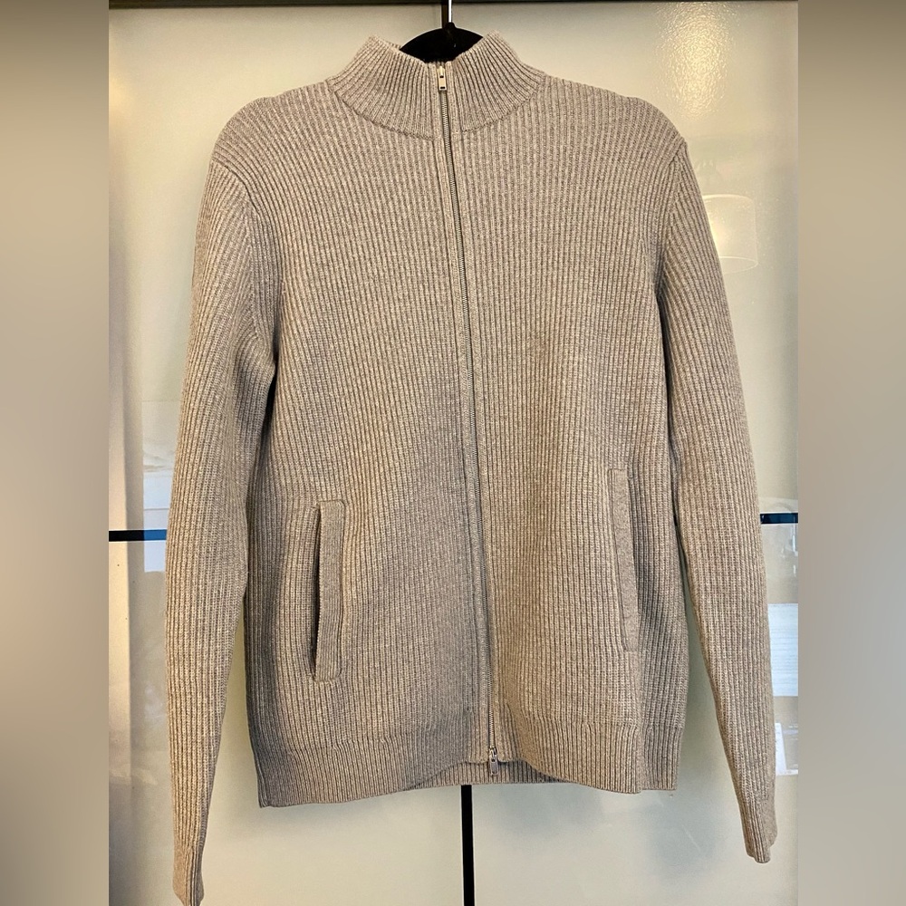 Theory Merino Wool Zip-Up Sweater